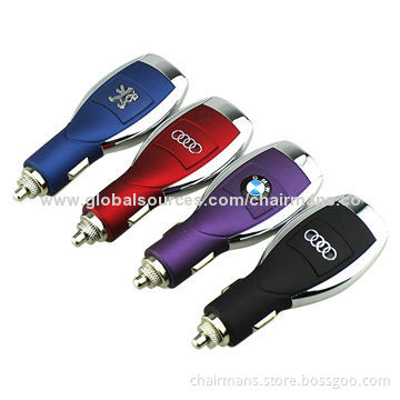 USB Car Chargers, Dual-port or Single Port, 12-24V DC Input